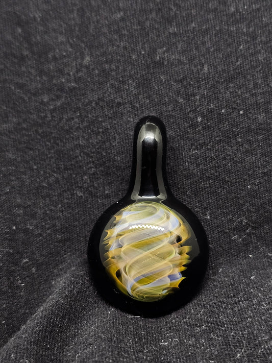 Silver and Gold Fume Cane Pendant · Handmade Glass Jewelry by Stew Davis